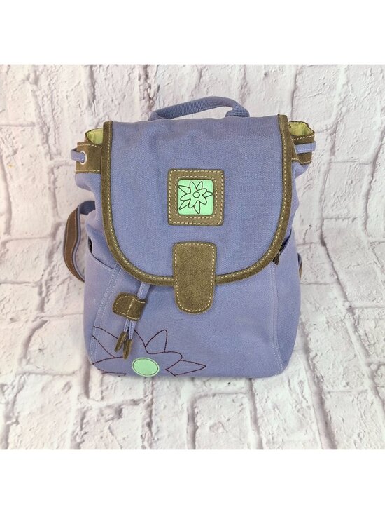 Sherpani Iris Backpack Purple Canvas With Floral Embroidery & Adjustable Straps main image 2